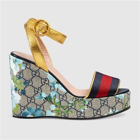 gucci wedge sandal|Gucci wedge sandals flowers.